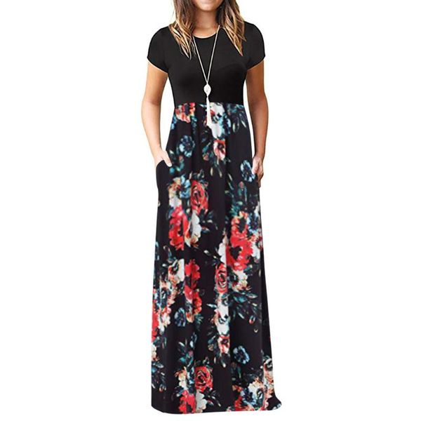 women dresses vintage floral print o-neck long dress women summer 2021new short sleeve robe casual elegant lady maxi #t3g, Black;gray
women dresses vintage floral print o-neck long dress women summer 2021new short sleeve robe casual elegant lady maxi #t3g, Black;gray