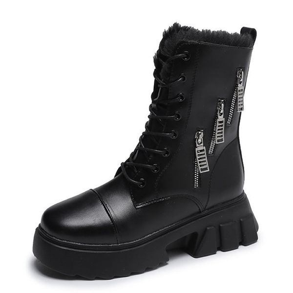 2021 the new punk zipper chunky platform women thicken teddy warm winter shoes woman non slip leather ankle boots 5lop, Black
2021 the new punk zipper chunky platform women thicken teddy warm winter shoes woman non slip leather ankle boots 5lop, Black