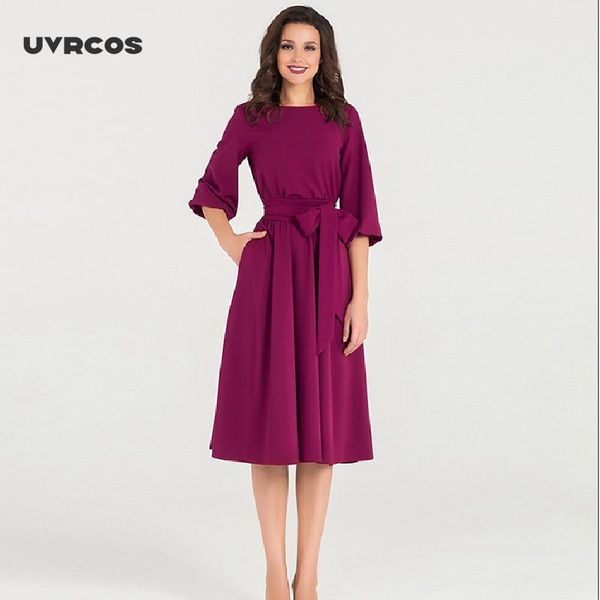 uvrcos summer autumn women dress 2020 solid color high waist a line ladies midi dresses casual puff sleeve vintage dress women, Black;gray
uvrcos summer autumn women dress 2020 solid color high waist a line ladies midi dresses casual puff sleeve vintage dress women, Black;gray