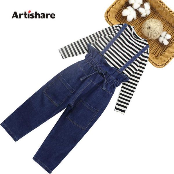 clothing sets kids clothes girls striped outfits tshirt + denim jumpsuit spring autumn children's suits1, White
clothing sets kids clothes girls striped outfits tshirt + denim jumpsuit spring autumn children's suits1, White