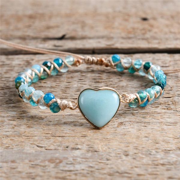 heart shape classic charm bracelets string braided macrame bracelets amazonite stone wrap bracelet femme women jewelry, Golden;silver
heart shape classic charm bracelets string braided macrame bracelets amazonite stone wrap bracelet femme women jewelry, Golden;silver