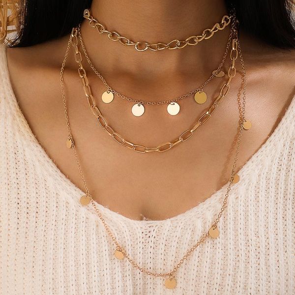 bohemian round sequins choker necklace for women geometric multilayer alloy necklace female wedding jewelry 15257, Silver
bohemian round sequins choker necklace for women geometric multilayer alloy necklace female wedding jewelry 15257, Silver