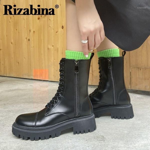 boots rizabina real leather women mid calf cross strap side zipper shoes fashion warm office footwear size 35-391, Black
boots rizabina real leather women mid calf cross strap side zipper shoes fashion warm office footwear size 35-391, Black