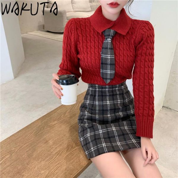 women's sweaters wakuta preppy style womens sweater with plaid tie slim pure color turn down collar pullovers female red school knittin, White;black
women's sweaters wakuta preppy style womens sweater with plaid tie slim pure color turn down collar pullovers female red school knittin, White;black