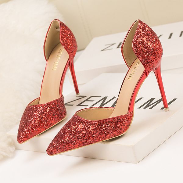 9219-27 style stiletto heel shallow mouth pointed-toe hollowed sequins nightclubs thinner womens hollow sandals multifunction, Black
9219-27 style stiletto heel shallow mouth pointed-toe hollowed sequins nightclubs thinner womens hollow sandals multifunction, Black