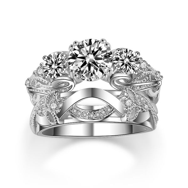 2020 luxury brass wedding ring for women 2-piece stackable rings sets bridal anniversary gift lady designer diamond jewelry, Silver
2020 luxury brass wedding ring for women 2-piece stackable rings sets bridal anniversary gift lady designer diamond jewelry, Silver