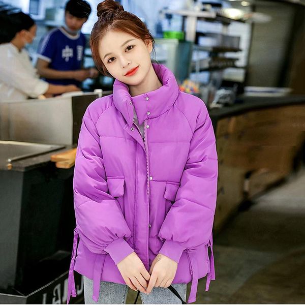 women's down & parkas korean short cotton jacket 2021 winter thickening warm jackets casual stand collar parka overcoat f1321, Black 
women's down & parkas korean short cotton jacket 2021 winter thickening warm jackets casual stand collar parka overcoat f1321, Black