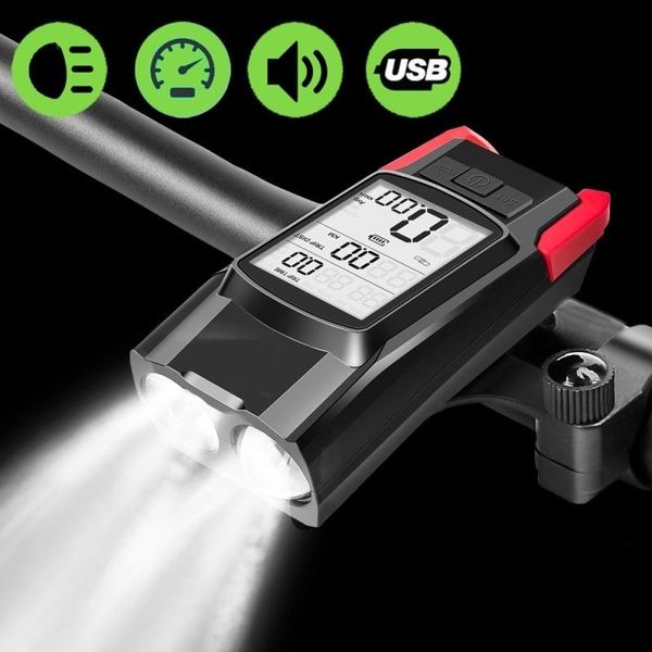 4 mode usb bike light lamp bicycle computer 3 mode horn cycle bike speedometer led front lights cycling headlight
4 mode usb bike light lamp bicycle computer 3 mode horn cycle bike speedometer led front lights cycling headlight