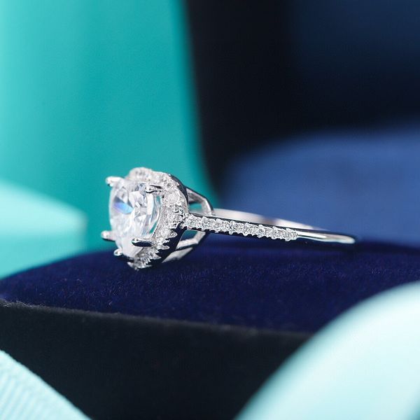 s925 silver harmony band ring with heart shape soleste charm rings style and diamond for women wedding jewelry gift have velet bag ps3613