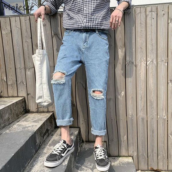 men's jeans men denim solid straight hole loose big size 2xl students streetwear daily casual leisure harajuku style fashion trendy, Blue
men's jeans men denim solid straight hole loose big size 2xl students streetwear daily casual leisure harajuku style fashion trendy, Blue