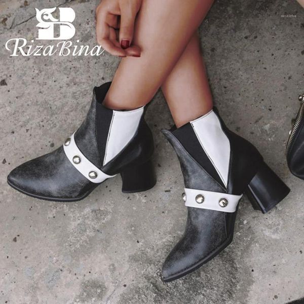 boots rizabina autumn winter punk women ankle pointed toe rivets thick heels shoes daily club footwear size 32-481, Black
boots rizabina autumn winter punk women ankle pointed toe rivets thick heels shoes daily club footwear size 32-481, Black