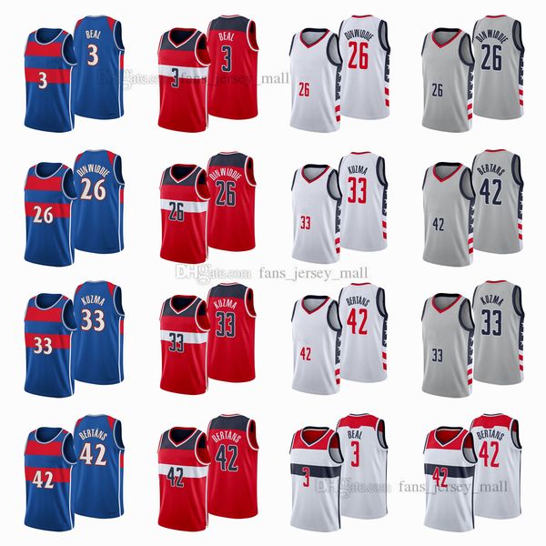 printed city basketball jerseys spencer 26 dinwiddie kyle 33 kuzma corey davis 42 bertans bradley 3 beal jersey color white blue red, Black;red
printed city basketball jerseys spencer 26 dinwiddie kyle 33 kuzma corey davis 42 bertans bradley 3 beal jersey color white blue red, Black;red