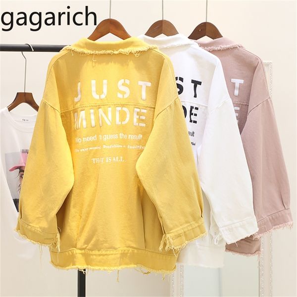 gagarich letter print boyfriend jeans jacket for women girl candy color denim cotton jacket lady coat loose hole chaqueta mujer lj200813, Black;brown
gagarich letter print boyfriend jeans jacket for women girl candy color denim cotton jacket lady coat loose hole chaqueta mujer lj200813, Black;brown