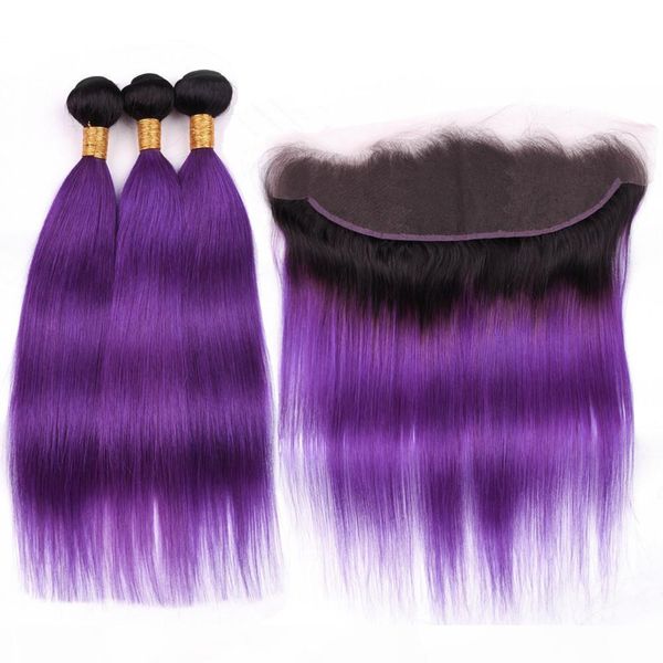 black to purple ombre straight indian virgin hair weave wefts with frontal closure 3 bundles #1b purple ombre hair with lace frontal 13x4, Black;brown
black to purple ombre straight indian virgin hair weave wefts with frontal closure 3 bundles #1b purple ombre hair with lace frontal 13x4, Black;brown