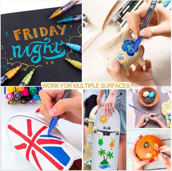 6/12/18/24 colors 0.7mm metallic marker pens set acrylic paints diy drawing graffiti painting school supply art stationery
6/12/18/24 colors 0.7mm metallic marker pens set acrylic paints diy drawing graffiti painting school supply art stationery