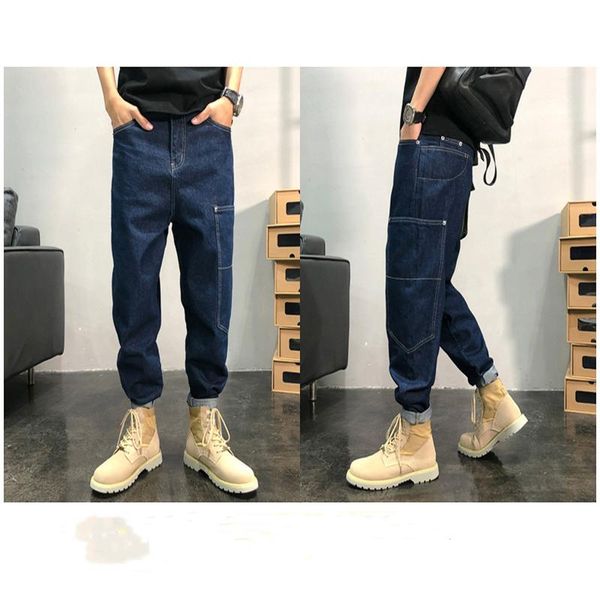 wide leg jeans mens 2020 autumn fashiong hip hop streetwear men's jeans new loose straight baggy denim pants male casual wear, Blue
wide leg jeans mens 2020 autumn fashiong hip hop streetwear men's jeans new loose straight baggy denim pants male casual wear, Blue