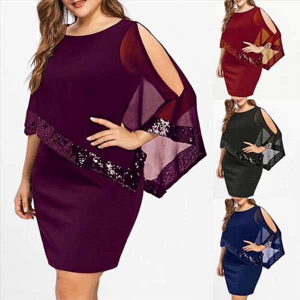 women solid color round neck irregular sequins patchwork cold shoulder dress vestidos dress women summer dresses, Black;gray
women solid color round neck irregular sequins patchwork cold shoulder dress vestidos dress women summer dresses, Black;gray