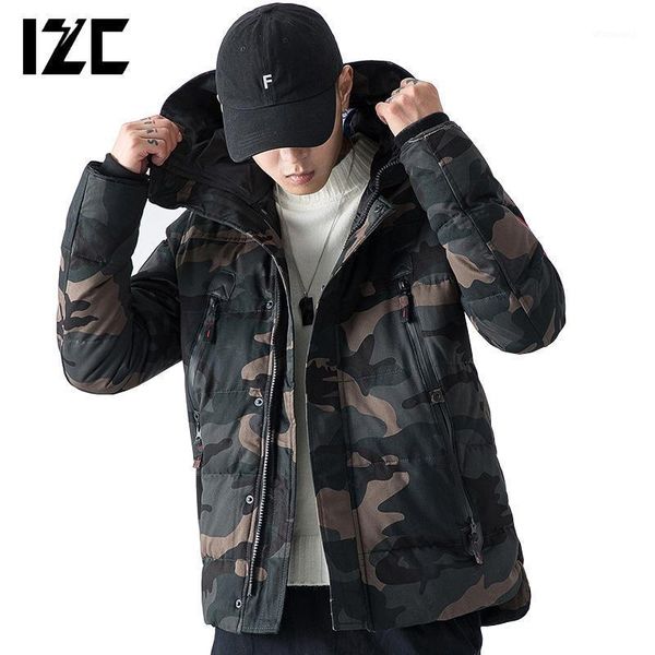2020 new luxury designer men's padded jacket cotton men's jacket winter hooded thick warm winter camouflage trend1, Black
