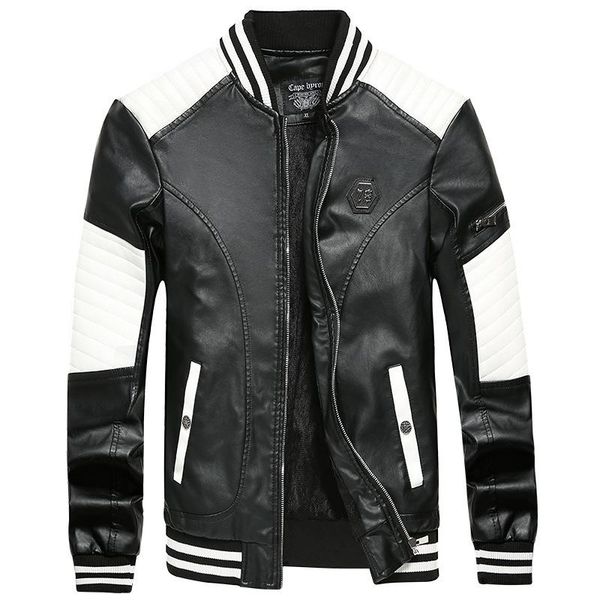 men's fur & faux autumn and winter pu leather jacket velvet thick motorcycle retro color matching, Black
men's fur & faux autumn and winter pu leather jacket velvet thick motorcycle retro color matching, Black