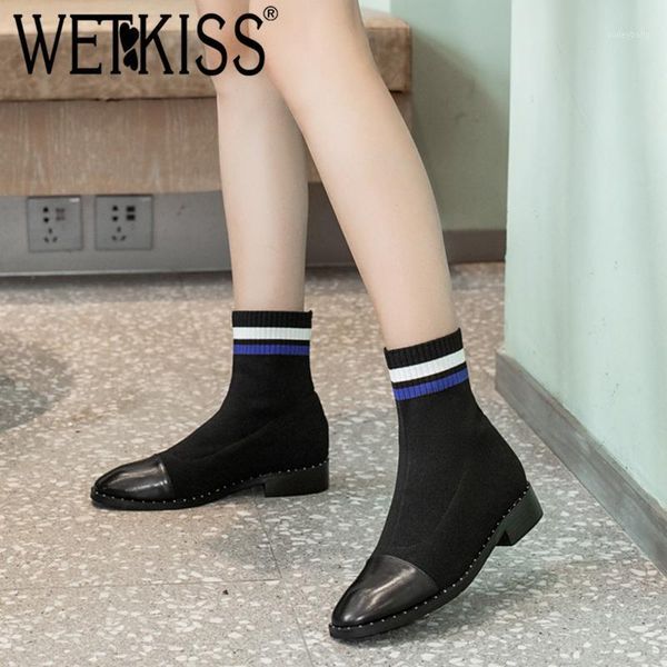 wetkiss winter low heels rivet women boots knitting square toe footwear stretch ankle female boot shoes women 2020 black new1
wetkiss winter low heels rivet women boots knitting square toe footwear stretch ankle female boot shoes women 2020 black new1
