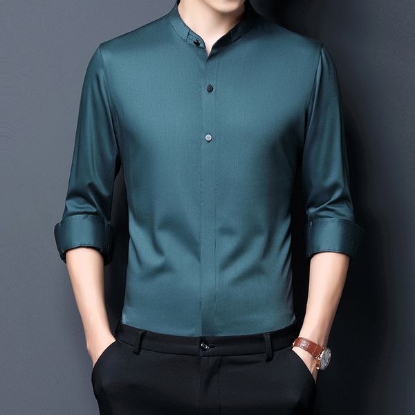 2021 new fine-fitting long sleeve mandarin collar in men's shirt formal mark black-quality black man xl h928, White;black
2021 new fine-fitting long sleeve mandarin collar in men's shirt formal mark black-quality black man xl h928, White;black