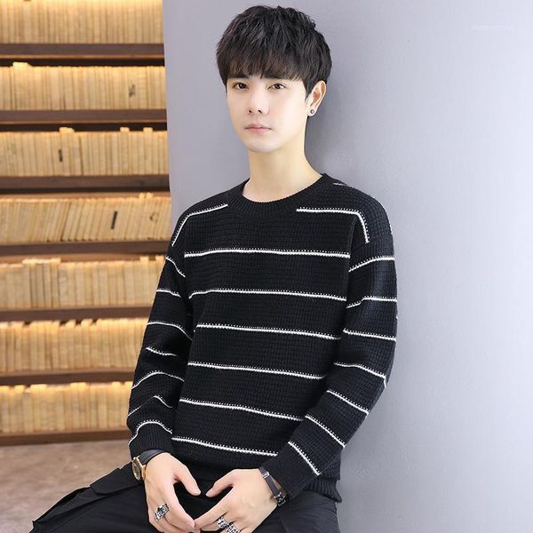 sweater 2020 autumn new sweater men's round neck korean style slim handsome youth casual knitted1, White;black
sweater 2020 autumn new sweater men's round neck korean style slim handsome youth casual knitted1, White;black