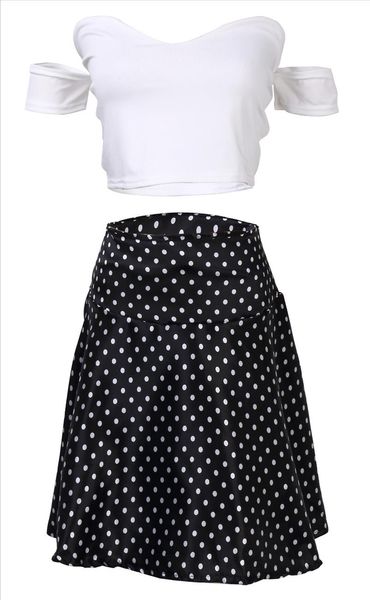 women short sleeve shirt crop bodycon polka dot casual party evening short mini skirt women party sets, Black
women short sleeve shirt crop bodycon polka dot casual party evening short mini skirt women party sets, Black