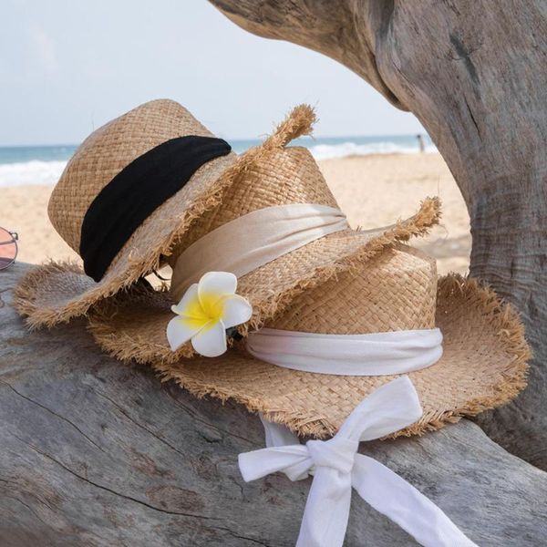 women's flat real raffia straw sun hat large brim 9cm summer beach boater hat temperament floppy seaside with ribbon, Blue;gray
women's flat real raffia straw sun hat large brim 9cm summer beach boater hat temperament floppy seaside with ribbon, Blue;gray