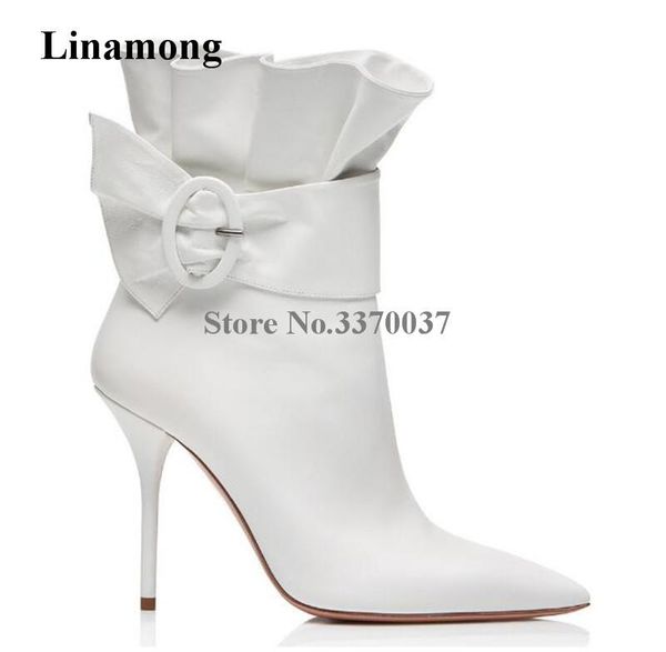 boots brand design women fashion pointed toe suede leather ruffle thin heel short red white black buckle high ankle
boots brand design women fashion pointed toe suede leather ruffle thin heel short red white black buckle high ankle