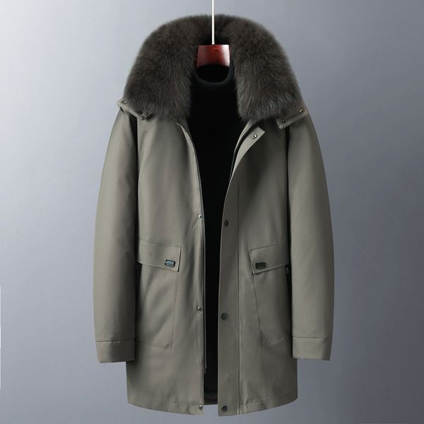 men's down jacket in winter in the middle-aged and old live live face hooded detachable bladder leisure long men's coat q1209, Black
men's down jacket in winter in the middle-aged and old live live face hooded detachable bladder leisure long men's coat q1209, Black
