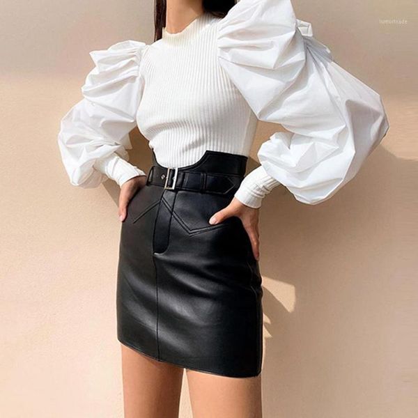 women's blouses & shirts fashion women solid color long lantern sleeve knit ribbed blouse slim pullover1, White
women's blouses & shirts fashion women solid color long lantern sleeve knit ribbed blouse slim pullover1, White