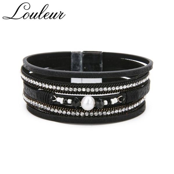 louleur bohemian pearl leather bracelets for women 2020 crystal pink blue multilayer wrap charm bracelet pulseras mulher jewelry, Golden;silver
louleur bohemian pearl leather bracelets for women 2020 crystal pink blue multilayer wrap charm bracelet pulseras mulher jewelry, Golden;silver