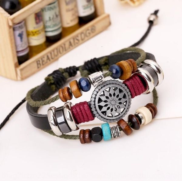 leather handmade personalized blue eyes turquoise men's bracelet punk sunflower handma, Black
leather handmade personalized blue eyes turquoise men's bracelet punk sunflower handma, Black