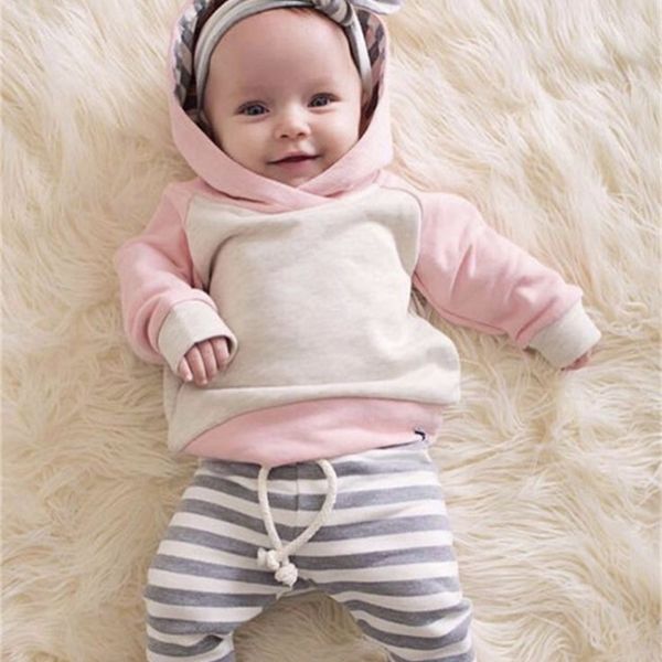 infant toddler baby girls clothes cute long sleeve hoodie sweatsuit pants headband 3pcs kids outfit set y200803, White 
infant toddler baby girls clothes cute long sleeve hoodie sweatsuit pants headband 3pcs kids outfit set y200803, White