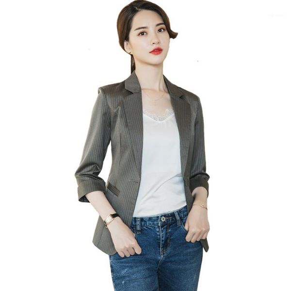spring coat women 2020 3/4 sleeve striped slim single button chic blazer office ladies business casual blazers suits female1, White;black
spring coat women 2020 3/4 sleeve striped slim single button chic blazer office ladies business casual blazers suits female1, White;black
