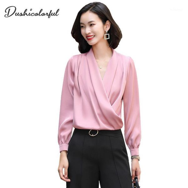 women autumn fashion v-neck ladies loose blouse satin fabric shirt professional office ladies blouse elegant pink wine red, White
women autumn fashion v-neck ladies loose blouse satin fabric shirt professional office ladies blouse elegant pink wine red, White