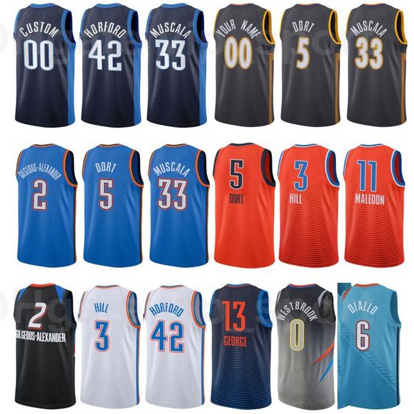 print basketball theo maledon jersey 11 kenrich williams 34 darius bazley 7 mike muscala 33 isaiah roby 22 custom name city earned edition, Black;red
