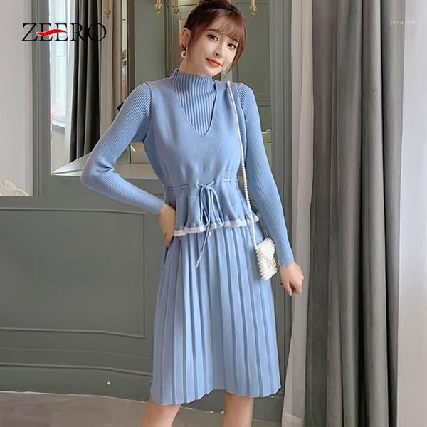 women's tracksuits 2021 autumn knitted 2 piece set women pleated sweater dress + drawstring vest korean suit winter black matching sets, Gray
women's tracksuits 2021 autumn knitted 2 piece set women pleated sweater dress + drawstring vest korean suit winter black matching sets, Gray