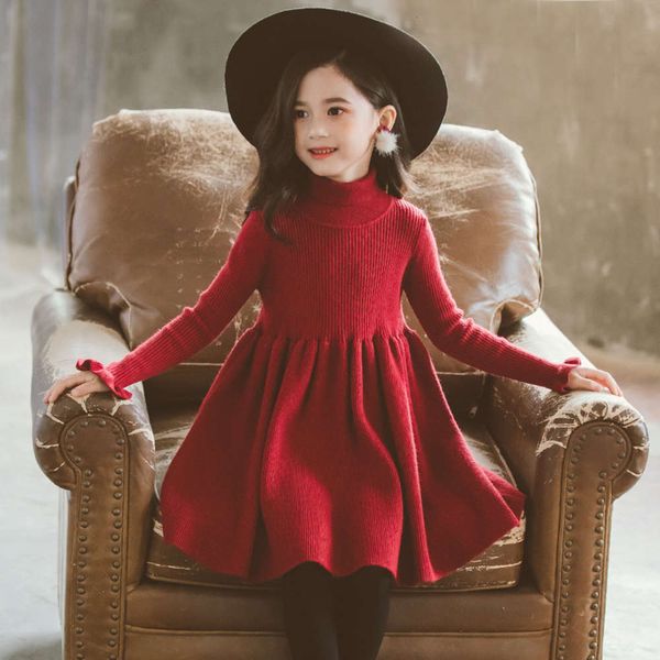 new mali clothing autumn and winter 2020 girls' middle school children's korean princs long sve sweater drs, Red;yellow
new mali clothing autumn and winter 2020 girls' middle school children's korean princs long sve sweater drs, Red;yellow