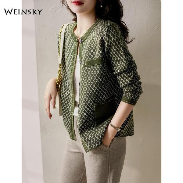 spring and autumn short elegant jacket with double-sided checked ladies knit jacket, Black;brown
spring and autumn short elegant jacket with double-sided checked ladies knit jacket, Black;brown