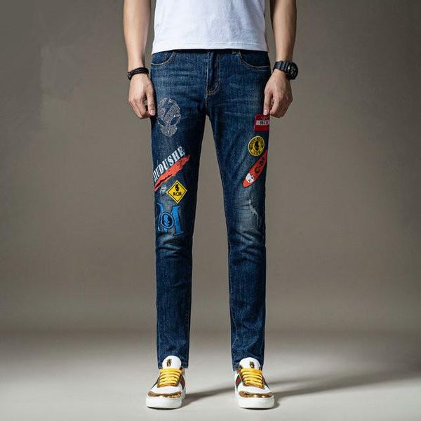 spring and autumn jeans men's fashion slim fit stretch casual printed denim all-match simple jeans blue jeans fall down
spring and autumn jeans men's fashion slim fit stretch casual printed denim all-match simple jeans blue jeans fall down