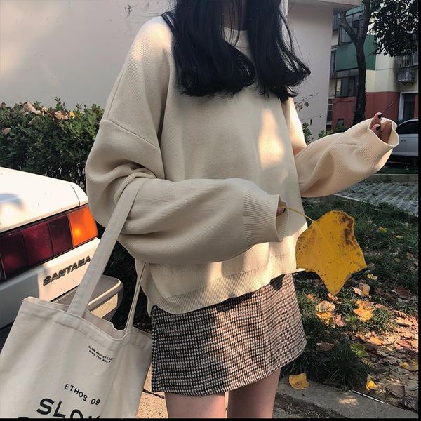 6 colors korean solid color knitted sweaters women basic long sleeve loose front short back long sweater female x959, White;black
6 colors korean solid color knitted sweaters women basic long sleeve loose front short back long sweater female x959, White;black