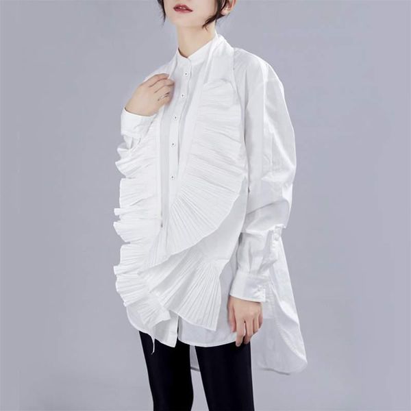 women's blouses & shirts vonda 2021 women asymmetrical blouse autumn female long sleeve solid casual loose button elegant office, White
women's blouses & shirts vonda 2021 women asymmetrical blouse autumn female long sleeve solid casual loose button elegant office, White