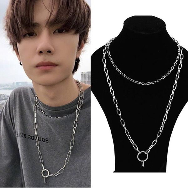 pendant necklaces fashion double necklace alloy aluminium metal chain wild cool wind long clavicle, Silver
pendant necklaces fashion double necklace alloy aluminium metal chain wild cool wind long clavicle, Silver