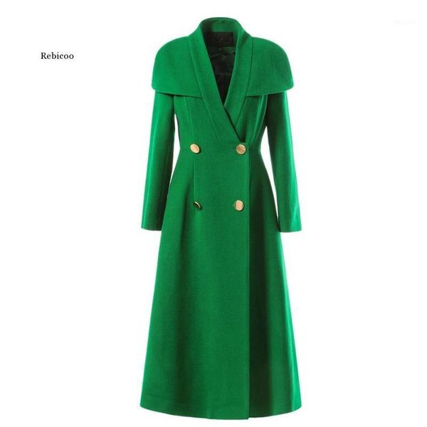 autumn and winter new woolen coat women's cloak waist slim long femae woolen coat green1, Black
autumn and winter new woolen coat women's cloak waist slim long femae woolen coat green1, Black