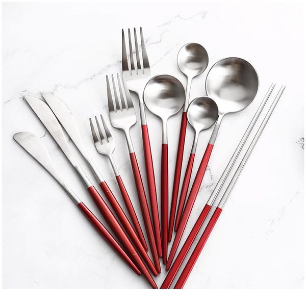 red silver cutlery set aristocratic party wedding home restaurant western tableware steak knife fork coffee spoon teas bbytgs
red silver cutlery set aristocratic party wedding home restaurant western tableware steak knife fork coffee spoon teas bbytgs