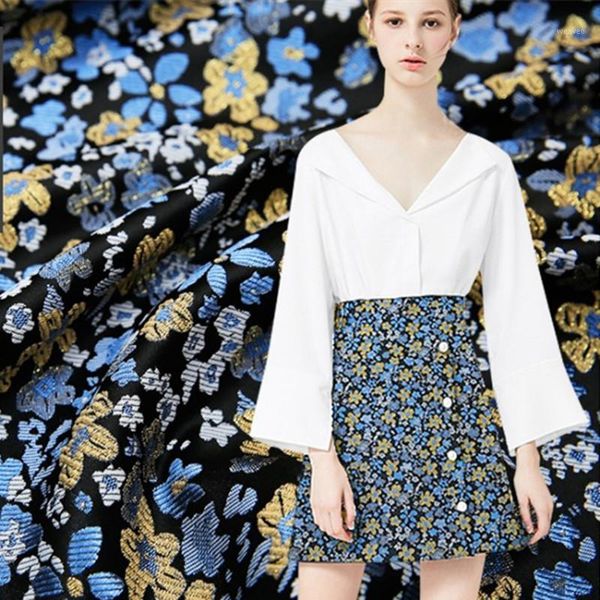 1meter floral jacquard brodace fabric 57"wide blue polyester material sewing on women dress clothes coats patchwork1, Black;white 
1meter floral jacquard brodace fabric 57"wide blue polyester material sewing on women dress clothes coats patchwork1, Black;white