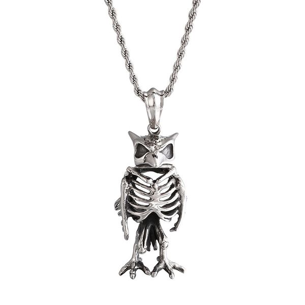 european and american stainless steel animal necklaces men's jewelry eagle head skull titanium steel pendant, Silver
european and american stainless steel animal necklaces men's jewelry eagle head skull titanium steel pendant, Silver