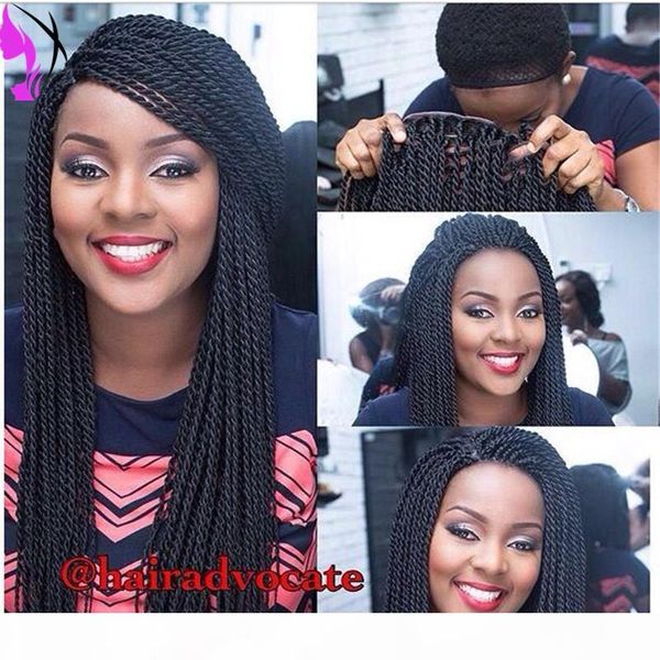 stock hand tied micro braided lace front wigs for african american kinky twist wig braiding synthetic wigs with baby hair, Black
stock hand tied micro braided lace front wigs for african american kinky twist wig braiding synthetic wigs with baby hair, Black