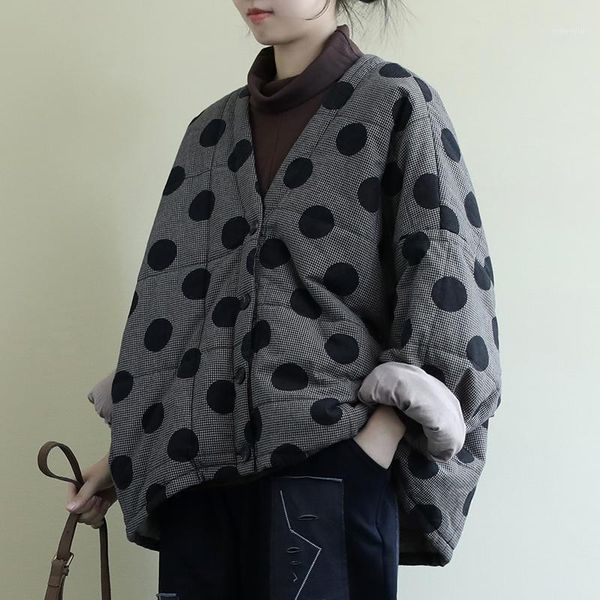 qpfjqd women polka dot print parkas v-neck bat sleeve 2020 autumn winter button loose female clothes casual parka warm coats1, Black
qpfjqd women polka dot print parkas v-neck bat sleeve 2020 autumn winter button loose female clothes casual parka warm coats1, Black